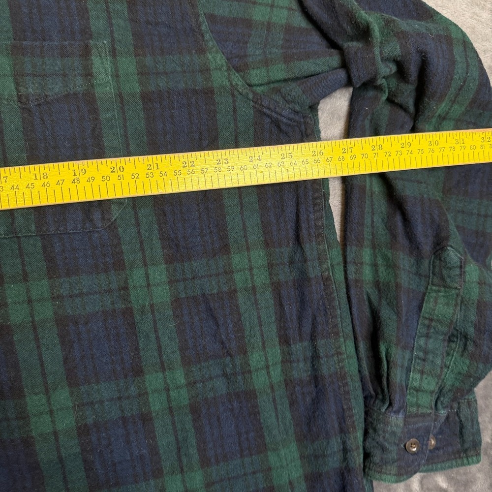 L.L. Bean Mens Flannel Green Long Sleeve Button Down Collard Shirt Size XL-Tall - Picture 5 of 7